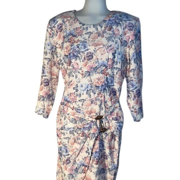 LABELLE Long Sleeve Vintage Dress with Sarong - Picture 1 of 15